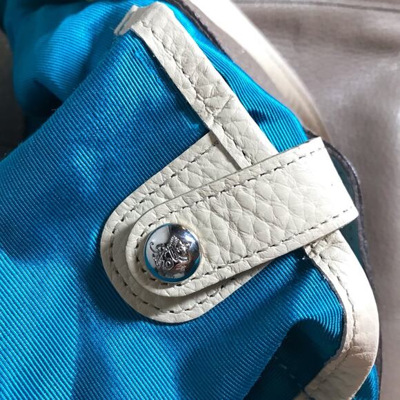 A.D.M.J. Made in Japan tan leather shoulder bag purse tote snap closure luxury - Picture 12 of 16